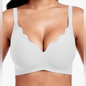 Vinfact Plunge V Bras, Wireless Full Coverage Bralette
